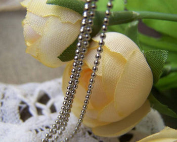 Accessories - 16ft (5m) Of Platinum White Gold Tone Brass Bead Chain 1.2mm A3935