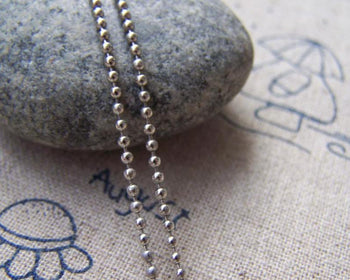 Accessories - 16ft (5m) Of Platinum White Gold Tone Brass Bead Chain 1.5mm A1999