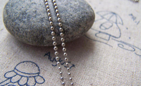 Accessories - 16ft (5m) Of Platinum White Gold Tone Brass Bead Chain 1.5mm A1999