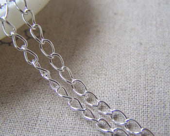 Accessories - 16ft (5m) Of Silver Color Steel Curb Chain 3.2x5.5mm Unsoldered Links A4955