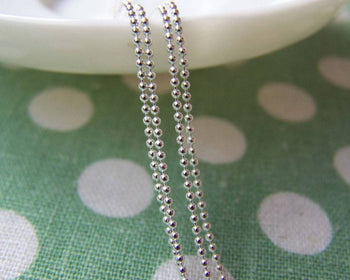 Accessories - 16ft (5m) Of Silver Plated Brass Bead Chain 1mm A3060