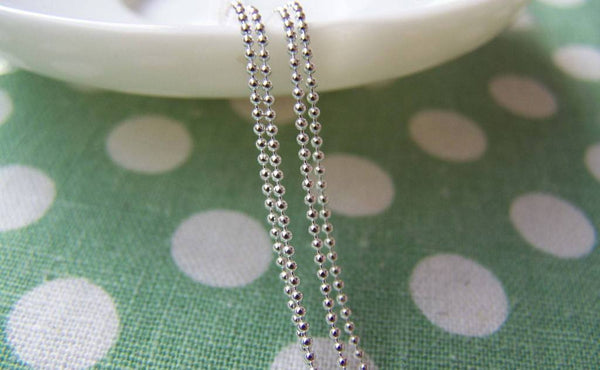 Accessories - 16ft (5m) Of Silver Plated Brass Bead Chain 1mm A3060