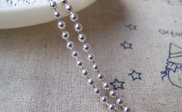 Accessories - 16ft (5m) Of Silver Plated Iron Bead Chain 2.4mm A2720