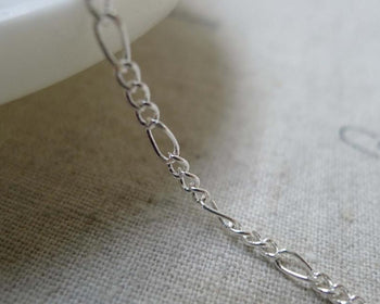 Accessories - 16ft (5m) Of Silver Tone Brass Figaro Chain Link 2.5x6mm A6073