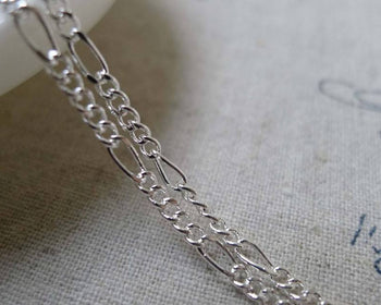 Accessories - 16ft (5m) Of Silver Tone Brass Figaro Chain Link 2.5x6mm A6074