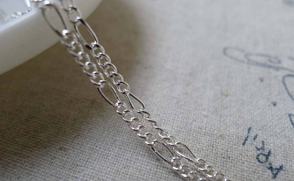 Accessories - 16ft (5m) Of Silver Tone Brass Figaro Chain Link 2.5x6mm A6074