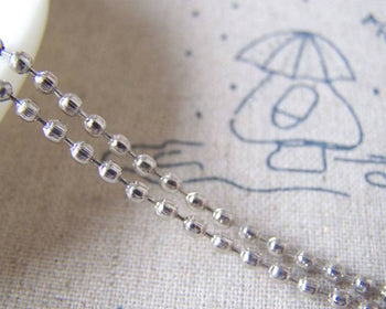 Accessories - 16ft (5m) Of Silvery Gray Nickel Tone Iron Bead Chain 2.4mm A4571