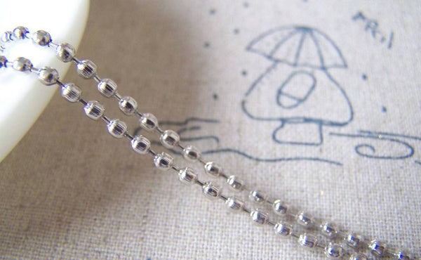 Accessories - 16ft (5m) Of Silvery Gray Nickel Tone Iron Bead Chain 2.4mm A4571
