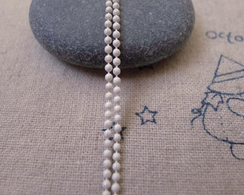 Accessories - 16ft (5m) Of White Electrophoresis Brass Bead Chain 1.5mm A7443