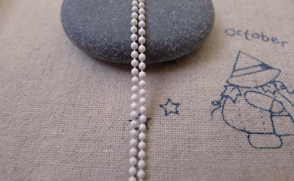 Accessories - 16ft (5m) Of White Electrophoresis Brass Bead Chain 1.5mm A7443