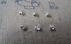 Accessories - 180 Pcs Of Silver Tone Brass Clamshell Bead Tips 4mm For Bead Chain Sized 1.2mm-1.5mm  A4065