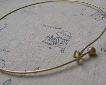 Accessories - 2 Pcs Antique Brass Brushed Neckwire Chaplet Necklace Blanks  130mm A6878