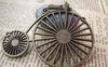 Accessories - 2 Pcs Antique Bronze 19th Century Vintage Bicycle Pendants Charms Large Size 60x75mm A1761