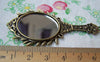 Accessories - 2 Pcs Antique Bronze Traditional Glass Mirror Pendant  34x72mm A1780