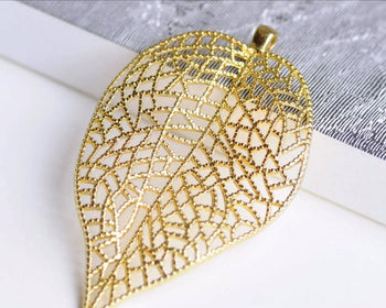 Accessories - 2 Pcs Cut Out Large Tree Leaf Charm Pendant