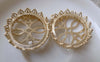 Accessories - 2 Pcs Matte Gold Tone Brass Filigree Round Base Settings Match 25mm Cameo  A7166