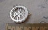 Accessories - 2 Pcs Matte Silver Tone Brass Filigree Round Base Settings Match 25mm Cameo  A7164