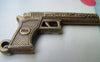 Accessories - 2 Pcs Of Antique Bronze 3D Handgun Pendants 23x63mm A1228
