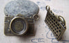 Accessories - 2 Pcs Of Antique Bronze 3D Rhinestone Camera Pendants 21x31mm A2849
