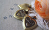 Accessories - 2 Pcs Of Antique Bronze Brass Sweet Heart Photo Locket Pendants 19x21mm A4332