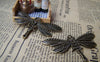 Accessories - 2 Pcs Of Antique Bronze Dragonfly Charms Pendants 42x73mm A1817