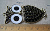 Accessories - 2 Pcs Of Antique Bronze Enamel Epoxy Owl Parts Pendants 41x84mm A3844