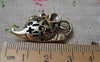 Accessories - 2 Pcs Of Antique Bronze Filigree Mouse Pendants Charms 20x30mm A1804
