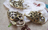 Accessories - 2 Pcs Of Antique Bronze Filigree Mouse Pendants Charms 20x30mm A1804