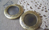 Accessories - 2 Pcs Of Antique Bronze Round Bezel Photo Lockets 32mm A4514