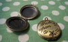 Accessories - 2 Pcs Of Antique Bronze Wish Upon A Star Round Photo Lockets 25mm A3635
