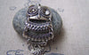 Accessories - 2 Pcs Of Antique Silver Lovely Owl Parts Charms 20x45mm A2917