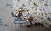 Accessories - 2 Pcs Of Light Gold Tone Brass Bow Tie White Zircon Connectors 6x10mm A5044