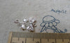 Accessories - 2 Pcs Of Silver Tone Brass Double Bow Tie White Zircon Connectors 19mm A6682