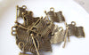 Accessories - 20 Pcs American National Flag Antique Bronze Charms 15x18mm A4308