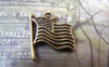 Accessories - 20 Pcs American National Flag Antique Bronze Charms 15x18mm A4308