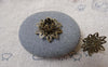 Accessories - 20 Pcs Antique Bronze Brass 3D Filigree Flower Charms Findings 8x16mm A7181