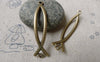 Accessories - 20 Pcs Antique Bronze Curved Fish Connector Bracelet Charms 10x48mm A6756