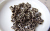 Accessories - 20 Pcs Antique Bronze Filigree Flower Curved Tube Charms 6x12mm A388