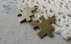 Accessories - 20 Pcs Antique Bronze Puzzle Piece Charms  19x22mm  A6317