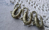 Accessories - 20 Pcs Antique Bronze Shrimp Pendants Charms  25mm A7720