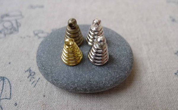 Accessories - 20 Pcs Antique Bronze Silver Gold Platinum Tone Brass Cone Bead Caps 8x10mm