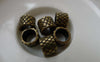 Accessories - 20 Pcs Antique Bronze Textured Rondelle Large Hole Spacer Beads 7.5x10mm A6683
