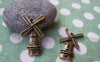 Accessories - 20 Pcs Antique Bronze Windmill Charms Pendants  16x27mm A1431