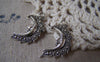 Accessories - 20 Pcs Antique Silver Crescent Moon Face Charms 15.5x27mm A5321