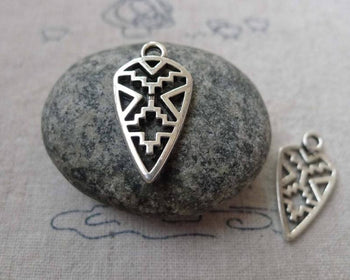 Accessories - 20 Pcs Antique Silver Filigree Abstract Arrow Symbol Connectors Charms 13x21mm A6694