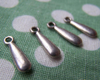 Accessories - 20 Pcs Antique Silver Long Tear Drop Teardrop Charms 5x16mm A971
