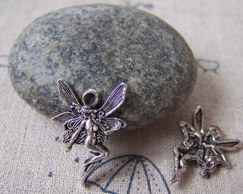 Accessories - 20 Pcs Antique Silver Naked Fairy Charms Size 15x21mm A5325
