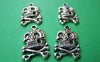 Accessories - 20 Pcs Antique Silver Skull And Crossbones Charms 15x25mm A1565