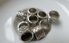 Accessories - 20 Pcs Antique Silver Textured Rondelle Large Hole Spacer Beads 7.5x10mm A6644