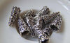Accessories - 20 Pcs Antique Silver Textured Spiral Flower Bead Caps Cone  9x19mm A5370